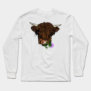 Highland Cow Head Long Sleeve T-Shirt